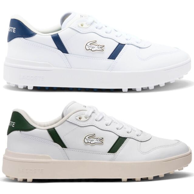 Lacoste Mens 2026 T-Clip Water Resistant Performance Leather Golf Shoes