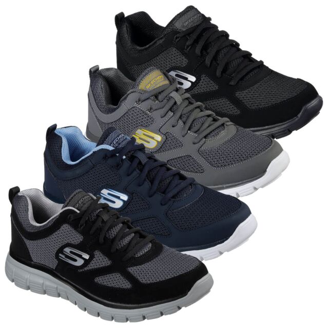 Skechers Mens Burns Agoura Leather Breathable Mesh Trainers