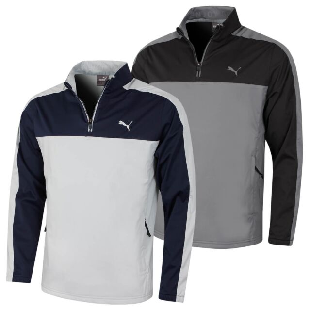 Puma Golf Mens Momentum Woven Quarter Zip Water Repellent Sweater