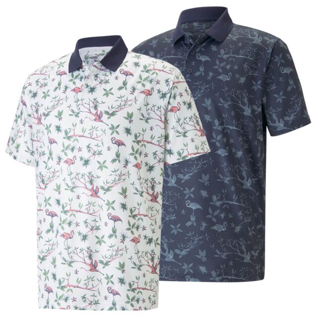 Puma Golf Mens Mattr Lagoon Breathable Moisture Wicking Polo Shirt