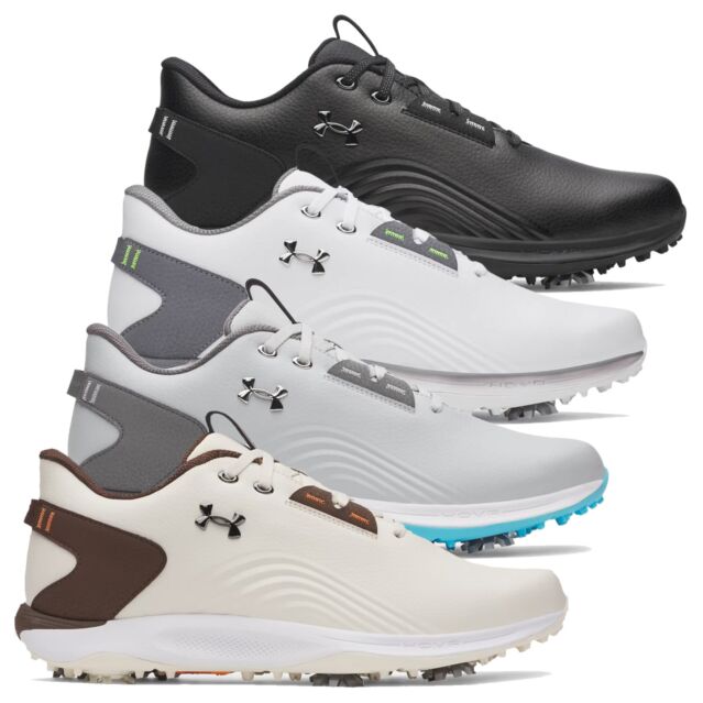 Under Armour Mens 2026 UA Drive Fade 2 Durable Waterproof Spiked Golf Shoes