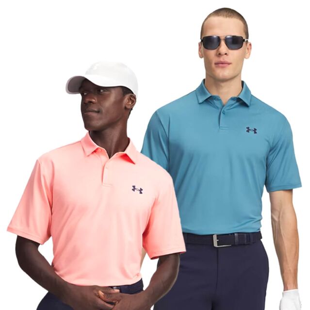 Under Armour Mens UA Matchplay 4 Way Stretch Wicking Golf Polo Shirt