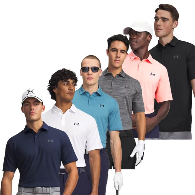 Under Armour Mens UA Matchplay 4 Way Stretch Wicking Golf Polo Shirt