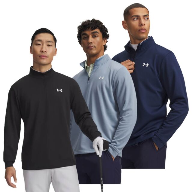 Under Armour Mens UA Matchplay 1/4 Zip Breathable Stretch Golf Sweater