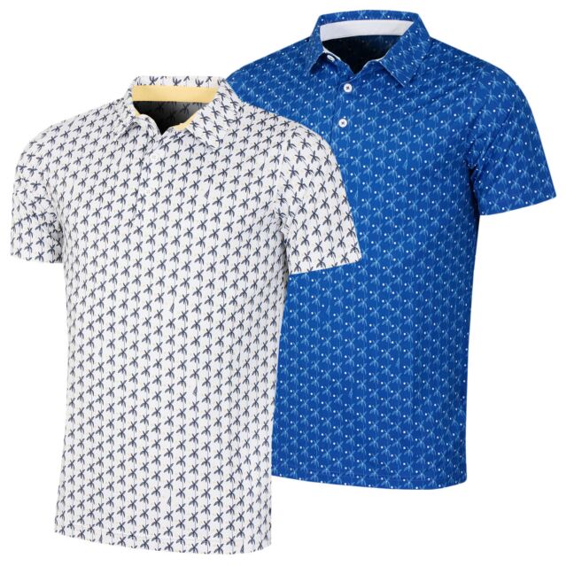 Puma Golf Mens Mattr Palms UPF 40 4-Way Stretch Fast Dry Fabric Polo Shirt