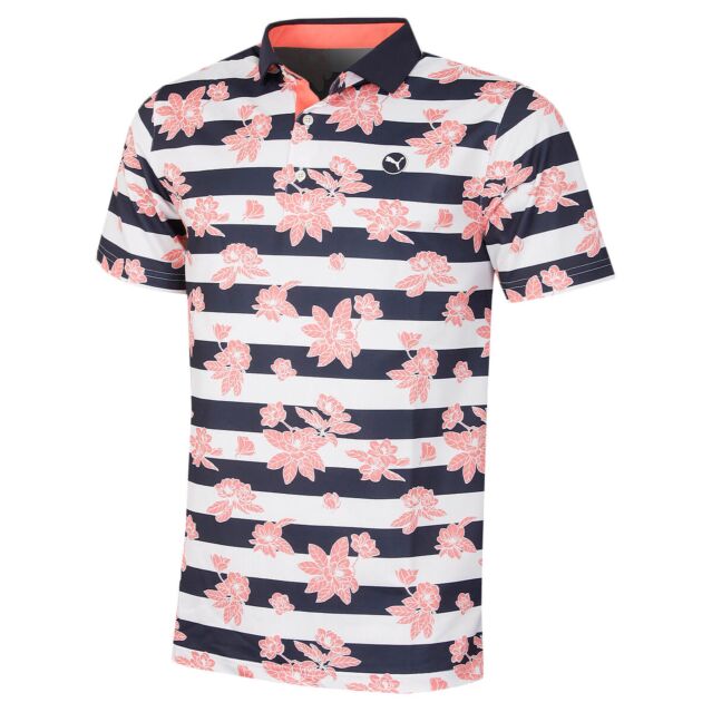 Puma Golf Mens Pique Garden Mositure Wicking 4-way Stretch Polo Shirt