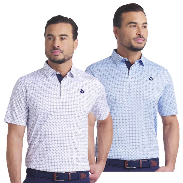 Puma Golf Mens Pure 2.0 Circle Cat 4 Way Stretch Wicking Golf Polo Shirt