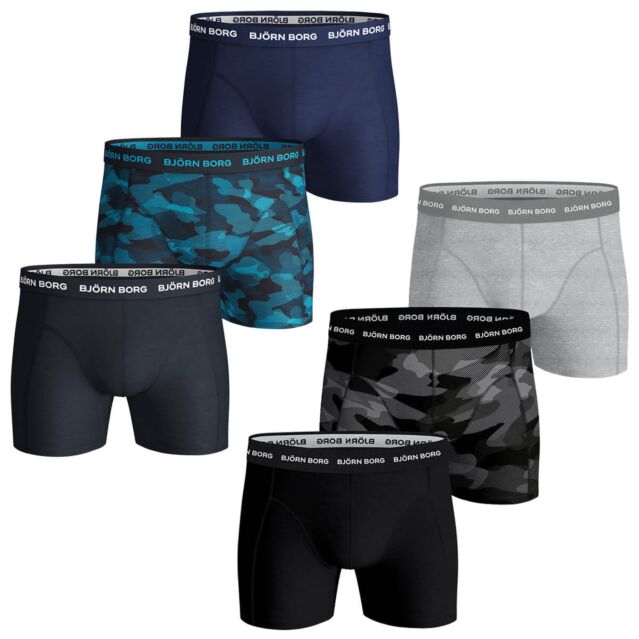 Bjorn Borg Mens Essential 3 Pack Soft Waistband Stretch Boxers