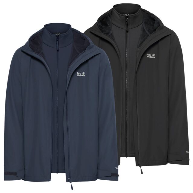 Jack Wolfskin Mens Outrovert 3in1 Waterproof Breathable Windproof Jacket