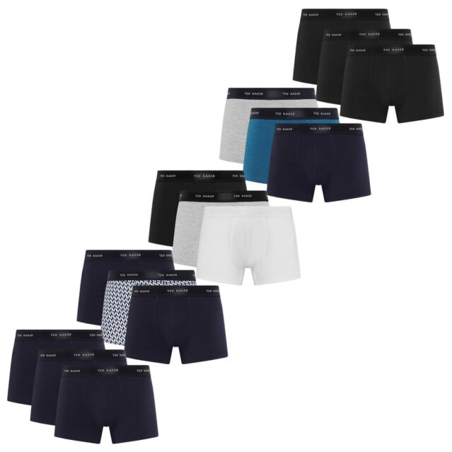 Ted Baker Mens 3 Pack Stretch Soft Cotton Trunks Breathable Boxer Briefs