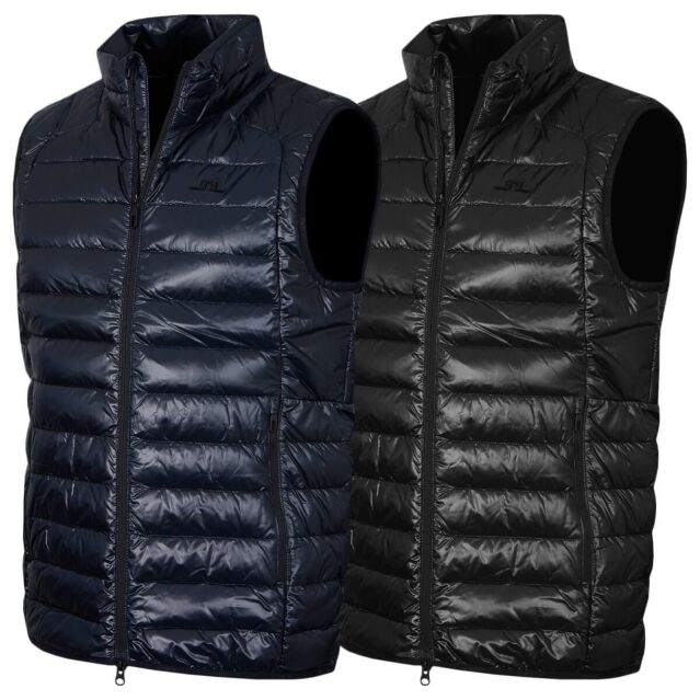 J.Lindeberg Mens Oden Light Down Vest Windproof Gloss Golf Gilet