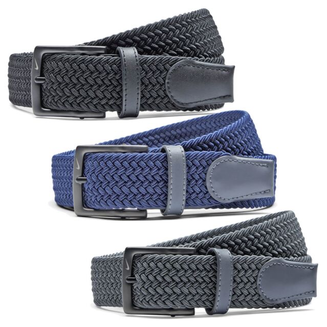 Nike Mens Weave Stretch No Hole Micro-Adjustable Woven Golf Belt