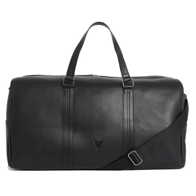 Lyle & Scott Mens Zipped Travel Premium 100% Leather Holdall