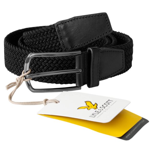 Lyle & Scott Mens Intricate Braided Woven Nylon Branded Golf Belt