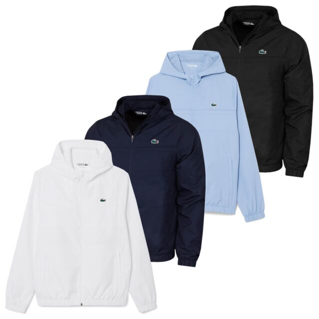 Lacoste Mens 2026 BH3466 Side Pockets Lightweight Full Zip Taffeta Hoody