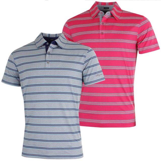 Bobby Jones Mens XH20 Wren Heather Stripe Stretch Golf Polo Shirt
