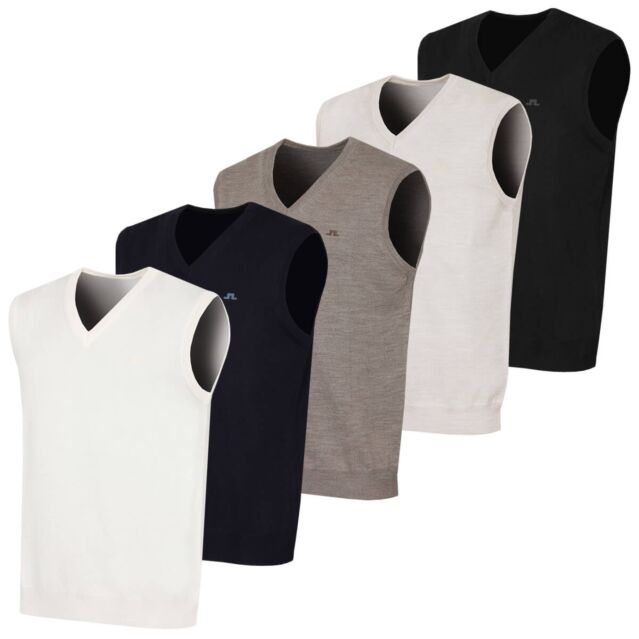 J.Lindeberg Mens Liam Knitted Italian Merino Wool V-Neck Golf Vest