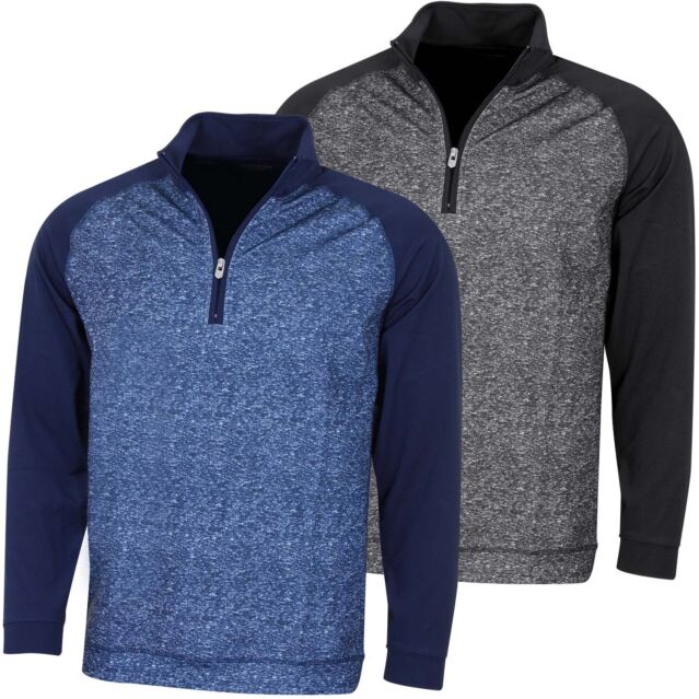 Bobby Jones Mens Rule 18 Raglan Melange 1/4 Zip Pullover Sweater