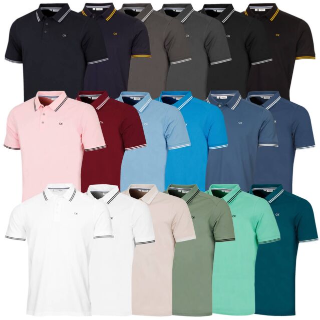 Calvin Klein Mens Campus Tipped Lightweight Golf Polo Shirt