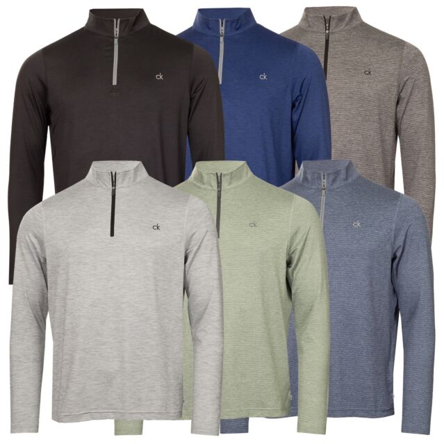 Calvin Klein Mens Cruise 1/4 Zip Moisture Wicking Fast Drying Golf Sweater