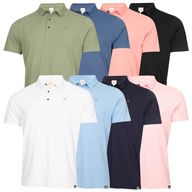Calvin Klein Mens Metro Liquid Touch Lightweight Wicking Golf Polo Shirt