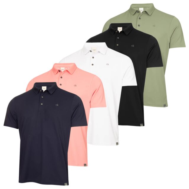 Calvin Klein Mens Metro Liquid Touch Lightweight Wicking Golf Polo Shirt