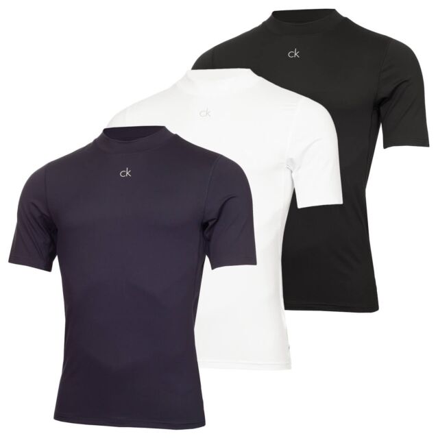 Calvin Klein Mens High Crew Neck Short Sleeve Golf Baselayer