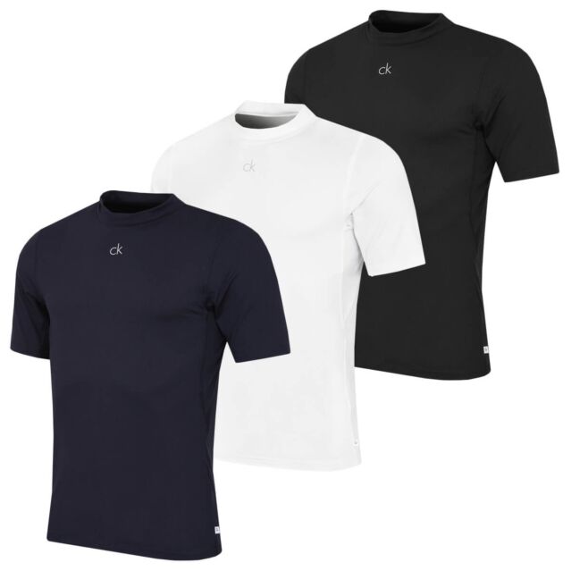 Calvin Klein Mens High Crew Neck Short Sleeve Golf Baselayer