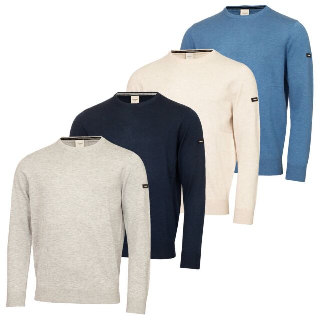 Calvin Klein Mens Wool Touch Crew Neck Classic Golf Sweater