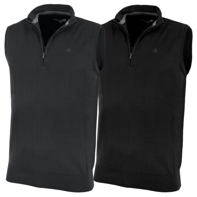 Calvin Klein Golf Mens CK 1/4 Zip Sleeveless Sweater Vest