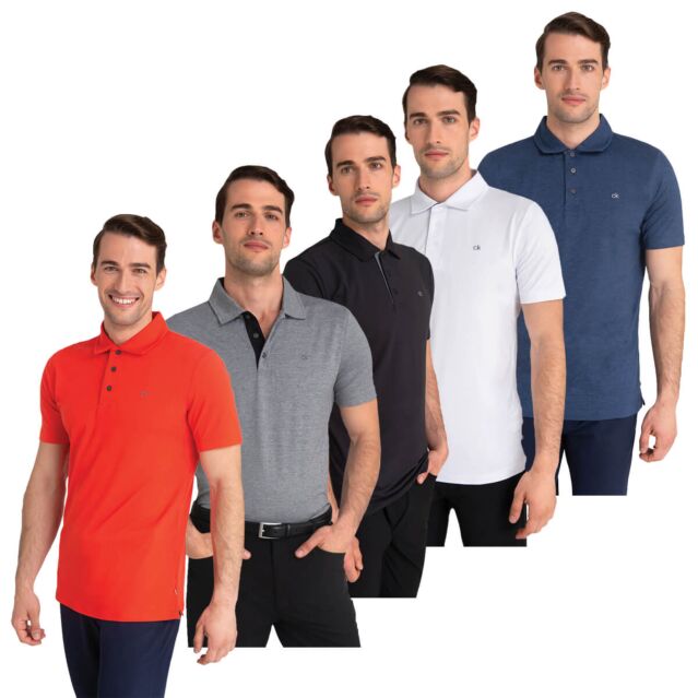 Calvin Klein Mens Breeze Moisture Wicking Lightweight Polo Shirt