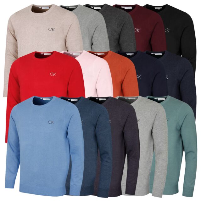 Calvin Klein Mens 2026 Durable Comfort Crew Neck Tour Golf Sweater