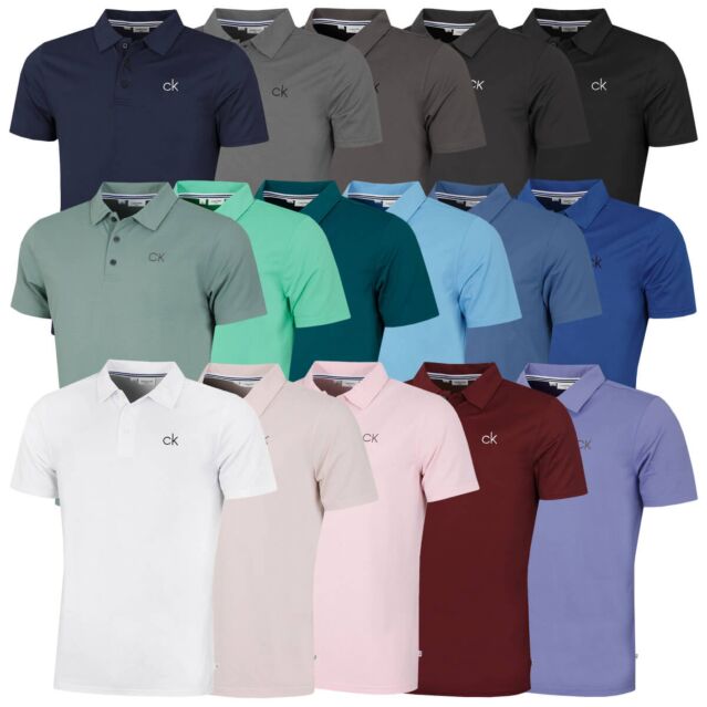 Calvin Klein Mens 2026 Central Eco Light Wicking Golf Polo Shirt