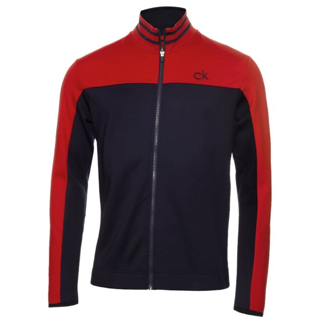 Calvin Klein Mens Retro Performance Wicking Full Zip Fleece Sweater