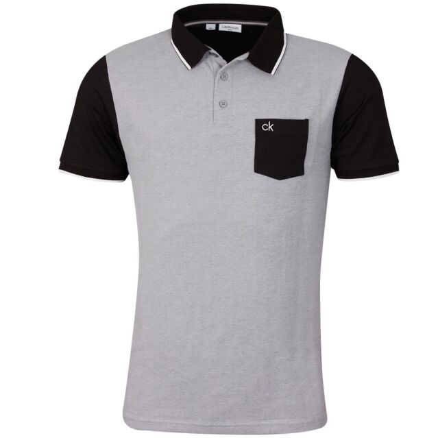 Calvin Klein Mens Pocket Soft Wicking Breathable Polo Shirt