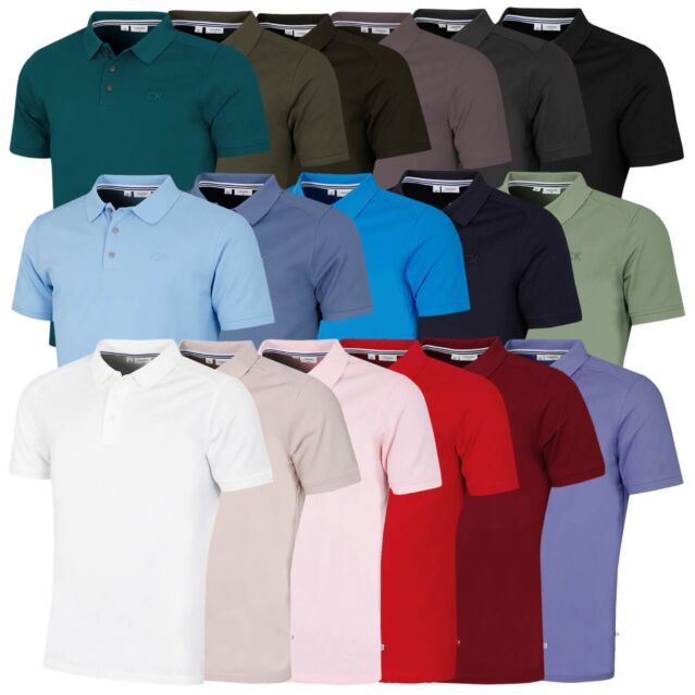 Calvin Klein Mens 2026 Campus Coastal Wicking Golf Polo Shirt