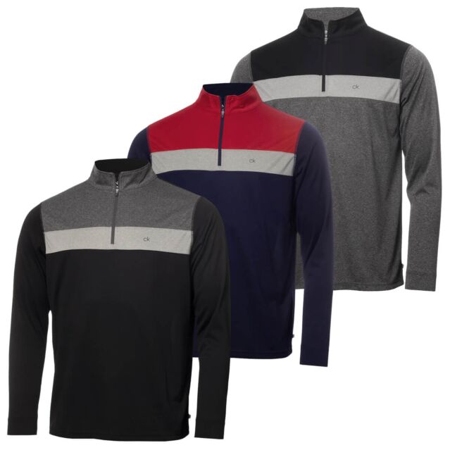 Calvin Klein Mens Smith River 1/4 Zip Wicking Golf Sweater