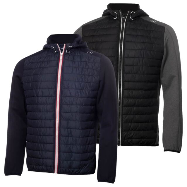 Calvin Klein Mens Redwood Hooded Hybrid Lightweight Jacket