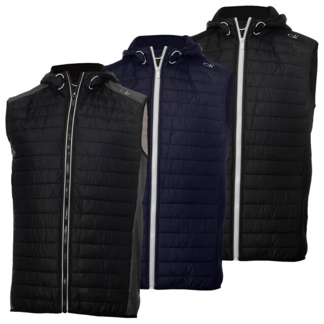 Calvin Klein Mens 2026 Redwood Hooded Hybrid Lightweight Gilet
