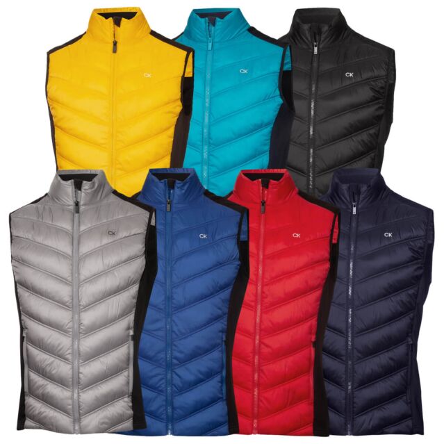 Calvin Klein Mens Frontera Moisture Wicking Full Zip Hybrid Golf Gilet