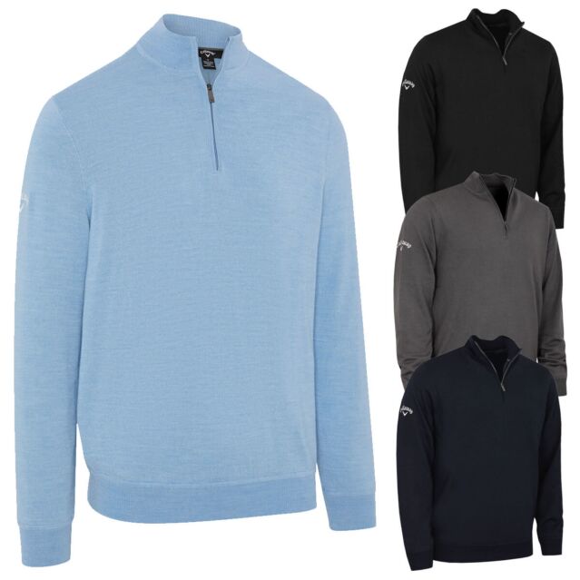 Callaway Mens 1/4 Zip Blended Merino Thermal Opti-Dri Golf Sweater