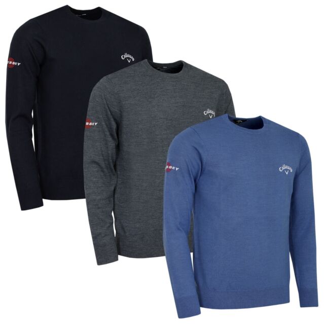Callaway Mens Crew Neck Merino Mix Thermal Opti-Dri Easy Care Golf Sweater