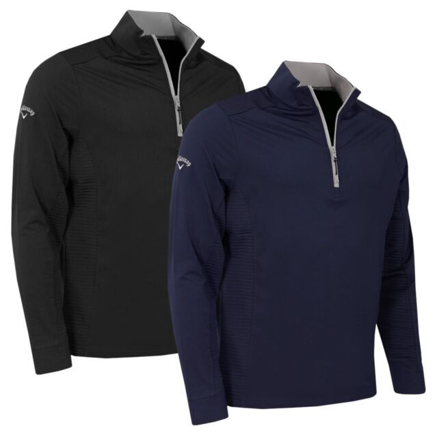 Callaway Golf Mens 1/4-Zip Mixed Media Stretch SwingTech Golf Sweater