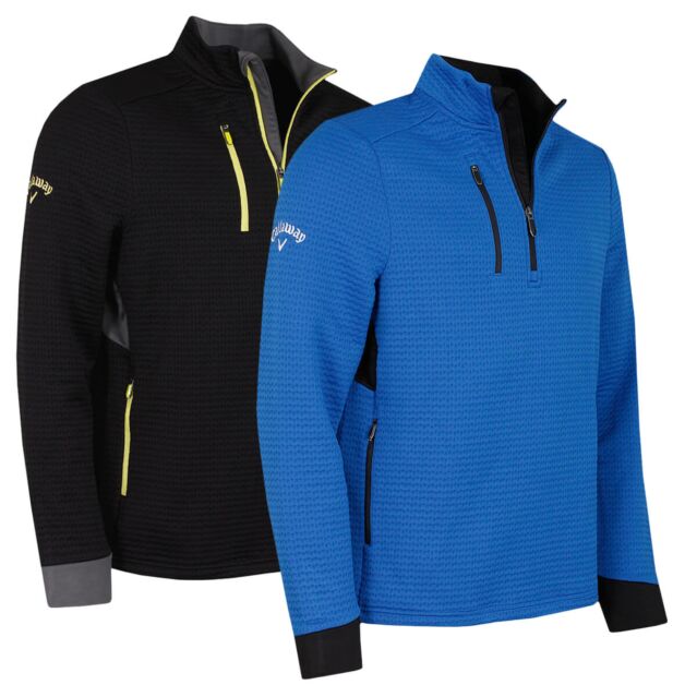 Callaway Golf Mens Midweight Textured Quarter Zip Fleece Sweater
