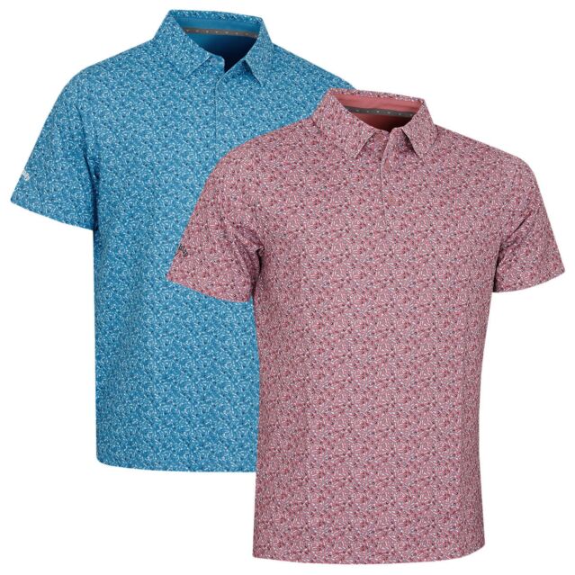 Callaway Golf Mens Novelty Confetti SwingTech Opt-Dri Eco Polo Shirt