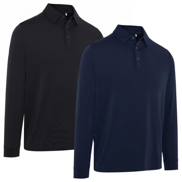 Callaway Mens Soft Touch Long Sleeve Stretch Opti-Dri Golf Knit Polo Shirt
