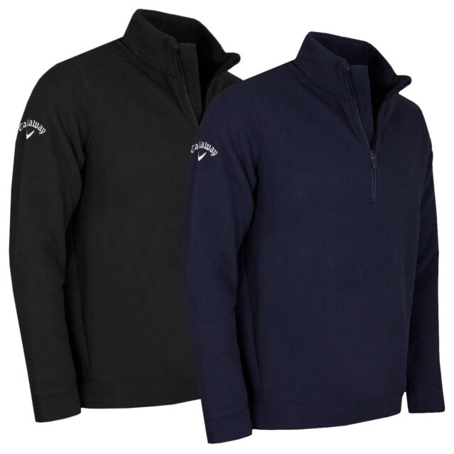 Callaway Golf Mens Long Sleeve Waffle 1/4 Zip Thermal SwingTech Sweater
