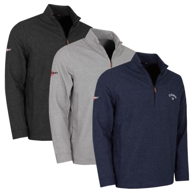 Callaway Mens Odyssey Birdseye Thermal Jaquard Golf Pullover Sweater