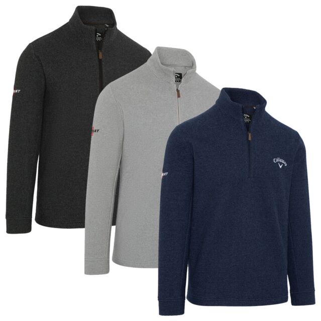 Callaway Mens Odyssey Birdseye Thermal Jaquard Golf Pullover Sweater