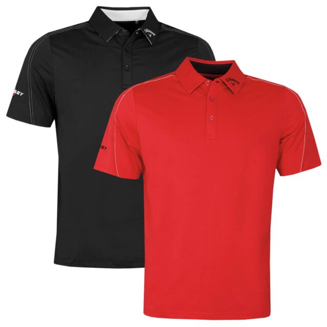 Callaway Golf Mens Stitched Colour Block Wicking Polo Shirt